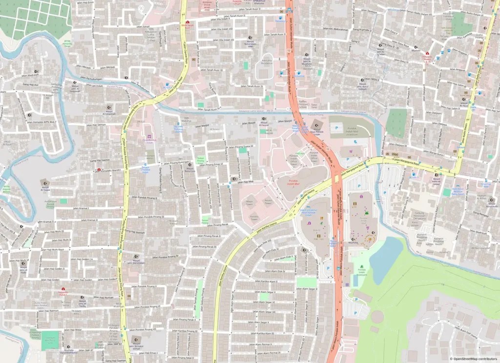 pondok indah area map